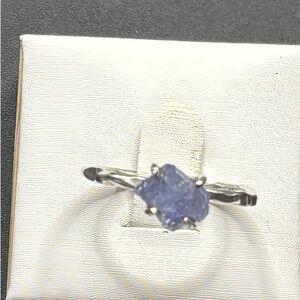 Elegant Silver and Blue Gemstone Ring